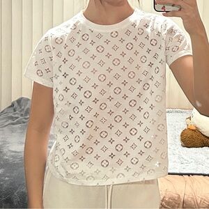 Sheer printed logo shirt